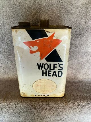 Vintage Wolfs Head 1 Gallon Motor Oil Can