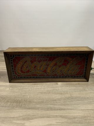 Vintage Enjoy Coca - Cola Light Sign Faux Stained Glass,  Plastic,  Nr