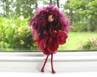 Unique,  Handmade,  Pose - Able,  Satin Petal & Yarn Fairy One Of A Kind Euc