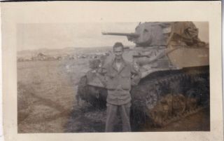 Wwii Snapshot Photo Gi With M5 Stuart Tank Pto Pacific Theater 77