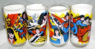Set of 4 Vintage 1978 Pepsi “Superman the Movie” Glasses,  Tumblers DC Comics 2