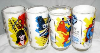 Set of 4 Vintage 1978 Pepsi “Superman the Movie” Glasses,  Tumblers DC Comics 3