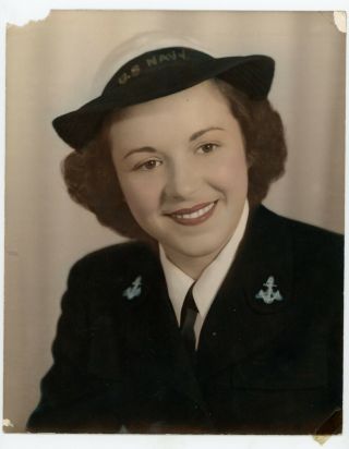 Wwii Us Navy Waves Female Named Large Usnwr Portrait Photo Color