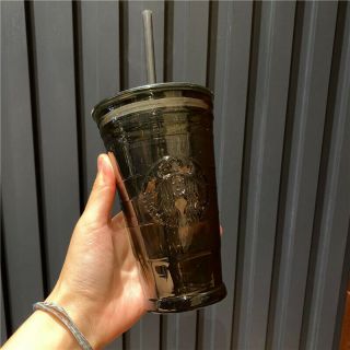 Starbucks Tumbler Black Glass Bottle Sippy Cup Limitededition Christmas Gift