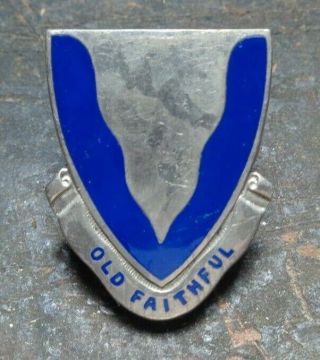 Wwii Vintage 415th Infantry Regiment Dui Di Crest Insignia Pin