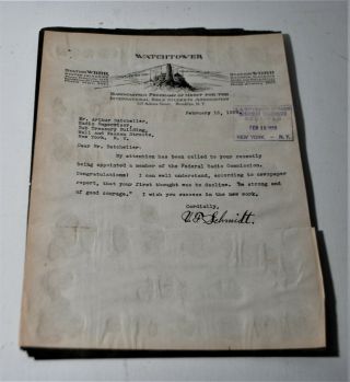 Two 1929 Letterheads Watchtower Wbbr & Word And O 