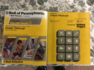 Vintage Pittsburgh Yellow Pages 1985 And 1990.  Great History Document