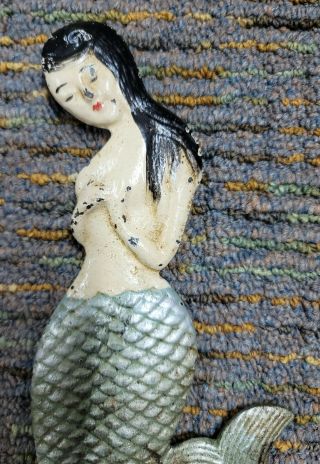 Vintage Siren Of The Sea Mermaid - Cast Iron - Bottle Opener/Paperweight - Handpainted 2