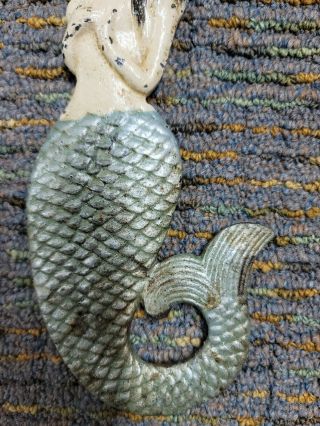 Vintage Siren Of The Sea Mermaid - Cast Iron - Bottle Opener/Paperweight - Handpainted 3
