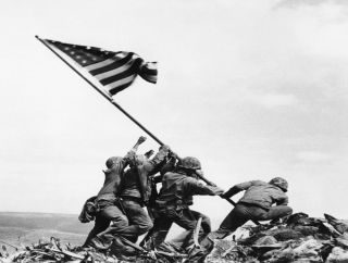 Iwo Jima Photo Usa American Flag Raising Mt Suribachi Us Marines 5x7 Wwii