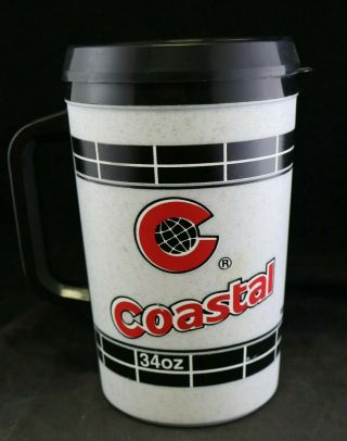 Vtg 1990s Coastal Gas Station 34 Oz Aladdin Plastic Refillable Mug
