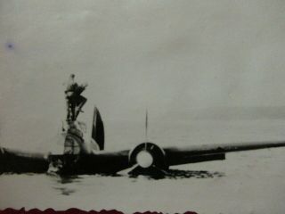 WWII German Photo Combat Soldiers water crashed landing JU88 3