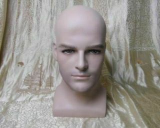 Smooth Design Realistic Fiberglass Male Mannequin Dummy Head For Hat And Wig