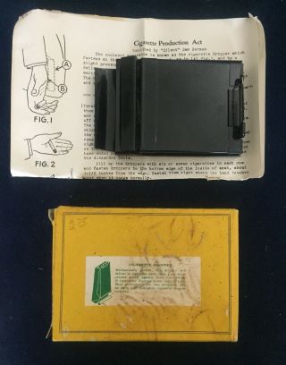 Vintage Trick Apparatus E - Z Magic Cigarette Dropper Pinned To Coat Produces Cigs