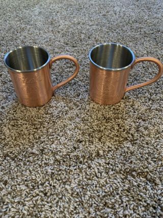 Titos Vodka Copper/stainless Moscow Mule Cups - - Set Of 2
