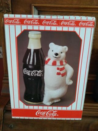 Coke Coca Cola 1998 Cookie Jar Standing Bear Large Bottle