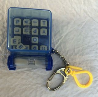 Boggle Game Hour Glass Timer Keyring Keychain Great Stocking Stuffer