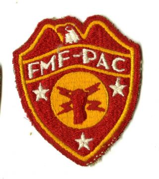 Fleet Marine Force Pacific Headquarters Battalion White Back Patch Wwii Vintage
