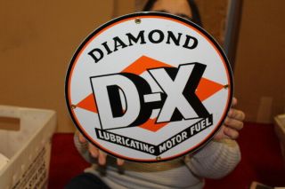 Diamond D - X Motor Fuel Gasoline Gas Station Porcelain Metal Sign
