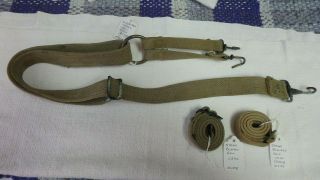 Wwii M1941 U.  S.  M.  C.  Suspender & Two Blanket Roll Straps.