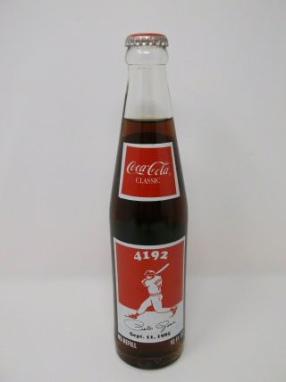 Coca Cola Pete Rose Commemorative Bottle 9/11/1985