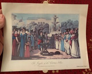 Vintage Magic Trick - Old French Print Of A Magician Performing Cups And Balls