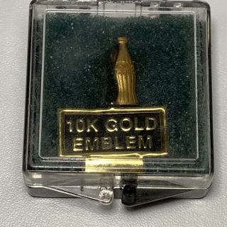 Vintage 10k Gold Coca - Cola Coke Bottle Employee Award Pin Badge W/case 1.  0 Gram