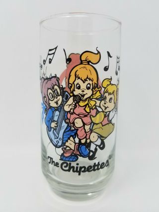 Vintage 1985 Alvin & The Chipmunks The Chipettes Drinking Glass Hardees Promo