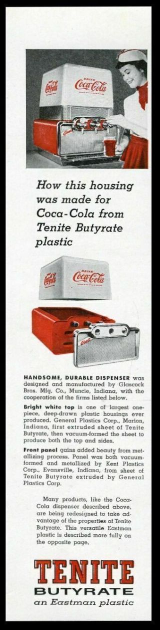 1957 Coke Coca Cola Soda Fountain Dispenser Photo Tenite Plastic Print Ad