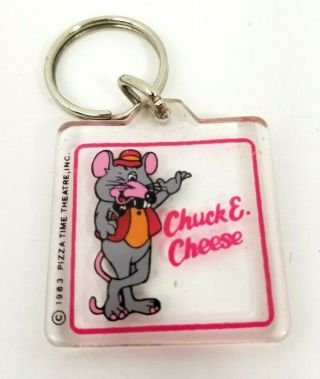 Vtg 1983 Chuck E Cheese Key Chain Souvenir Ticket Game Prize Pizza Time Theatre