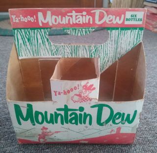 Very Rare 1960s MOUNTAIN DEW Hillbilly 6 Pack Cardboard BOTTLE CARRIER 2