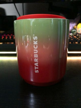 Starbucks Christmas Holiday 2020 Ceramic Mug Red/pink/green Ombre