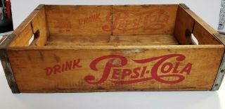 Vintage Pepsi Cola 24 Bottle Wood Crate By Southern Wooden Box,  Inc.
