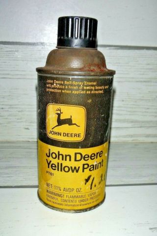 Vintage John Deere Yellow Paint Spray Enamel Can 11 3/4 Oz Can