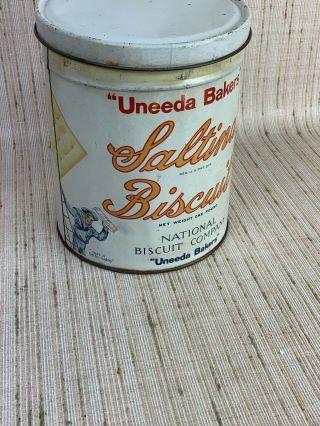 Old “uneeda Bakers” Saltina Biscuit 1lb Tin,  Vintage Ships Fast Today Everyday