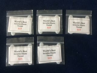 Magician’s Supplies: 5 Packs Of World’s Best Invisible Elastic Thread $75 Retail