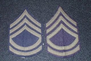Wwii Us Army Usaaf Technical Sergeant Rank Insignia Chevrons Pair Wool 3d Early