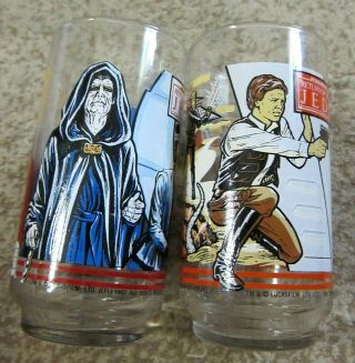 Vintage Set Of 2 1983 Star Wars Return Of The Jedi Burger King Coca - Cola Glasses