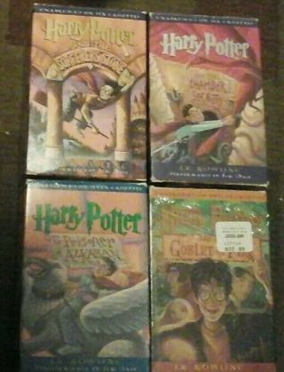 Harry Potter Audio Books Cassette Tape Books 1 - 4 Unabridged Read By Jim Dale
