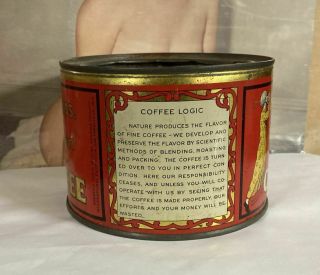 Early Hills Bros Brothers Red Can Coffee Tin 1 Pound litho label country store 3