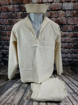 Vintage Wwii Us Navy White Trousers,  Jumper And Cap 2