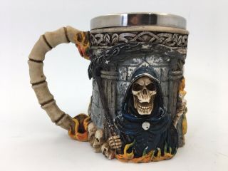 Skeleton Ghost Grim Reaper With Scythe Death Tankard Coffee Beer Mug Cup Death