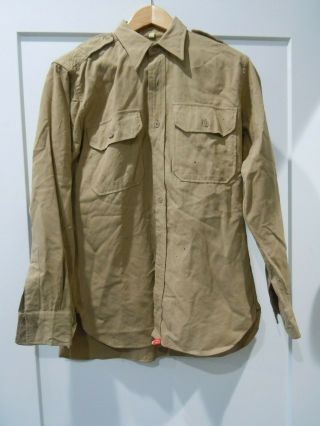 Wwii Us Army Air Corps 15 X 34 Wool Officers Shirt W/small Moth Holes