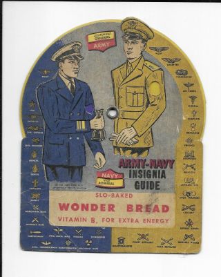 1942 Wonder Bread Army Navy Insignia Guide