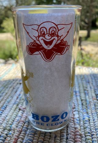 Vintage 1965 - Larry Harmon - Bozo The Clown - Tumbler Jelly Jar Glass