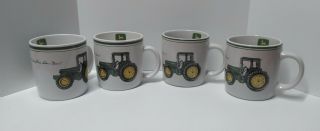 Set Of 4 Gibson John Deere 16 Oz Coffee Mugs Cups