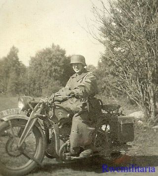 Best Wehrmacht Kradmelder In Riding Gear On Motorcycle (wh - 80871)