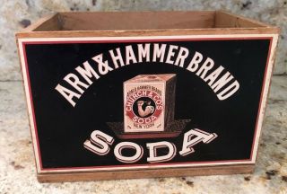 Vintage Miniature Arm And Hammer Baking Soda Wooden Crate