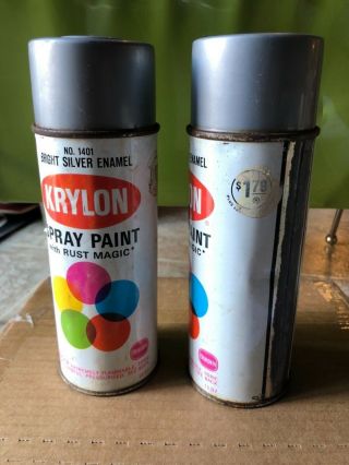 Vintage Spray Paint Can Krylon No.  1401 Bright Silver Enamel