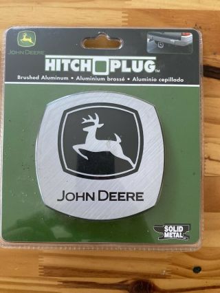 Rare John Deere Brushed Aluminum Hitch Plug Cover
